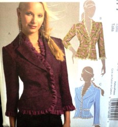5277 LINED FIT 2 BUTTON RUFFLE JACKET PATTERN 6-14,14-20